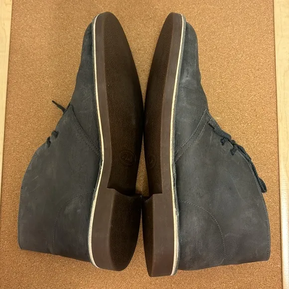 CLARKS Bushacre 2 Desert Ankle Boots Gray Leather Chukka Lace Up Men SZ 11.5