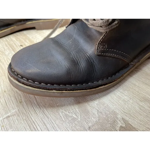 CLARKS BUSHACRE 2 DESERT Ankle Chukka BOOTS Men Brown 10 M Leather Nubuck