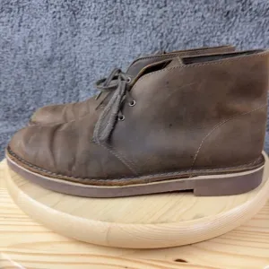Clarks Bushacre 2 Desert Chukka Boots Mens Size 10 Brown Leather Lace Up Shoe