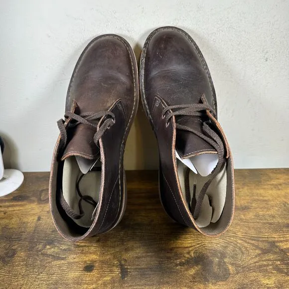 Clarks Bushacre 2 Desert Chukka Leather Brown 15522‎ Boots Shoe Men's Size 9 M