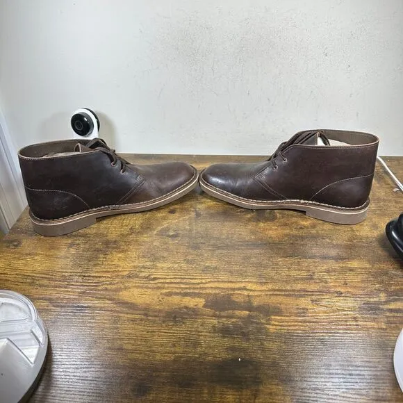 Clarks Bushacre 2 Desert Chukka Leather Brown 15522‎ Boots Shoe Men's Size 9 M