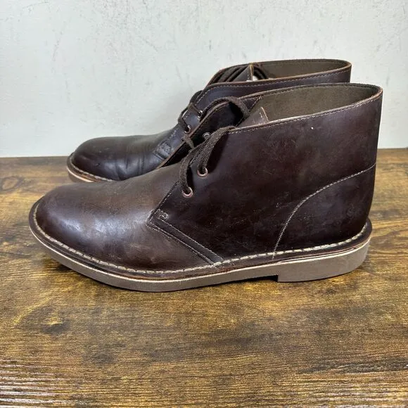 Clarks Bushacre 2 Desert Chukka Leather Brown 15522‎ Boots Shoe Men's Size 9 M