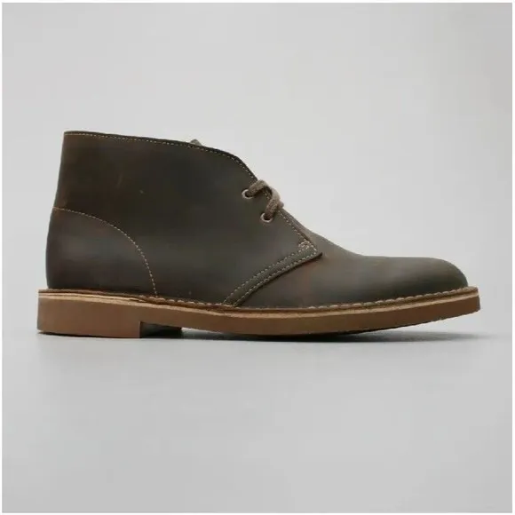 Clarks Bushacre 2 Men's 8 Brown Beeswax Leather Chukka Desert Ankle Boots 15522