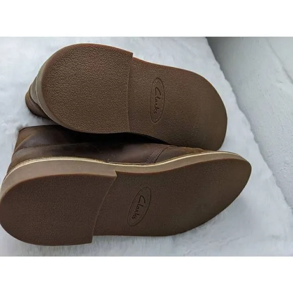 Clarks Bushacre 2 Mens Desert Boots Brown Leather US 11.5 M UK 10.5