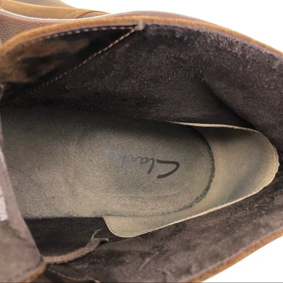 Clarks Bushacre Brown Leather Chukka Boots 13M