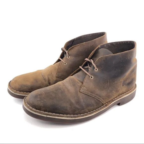 Clarks Bushacre Brown Leather Chukka Boots 13M