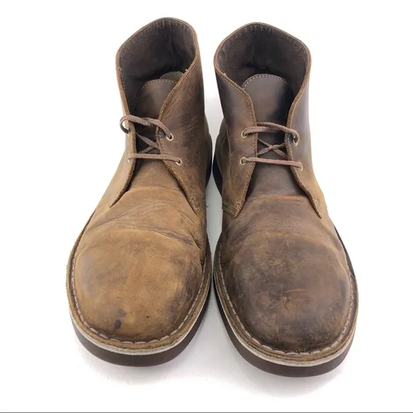 Clarks Bushacre Brown Leather Chukka Boots 13M