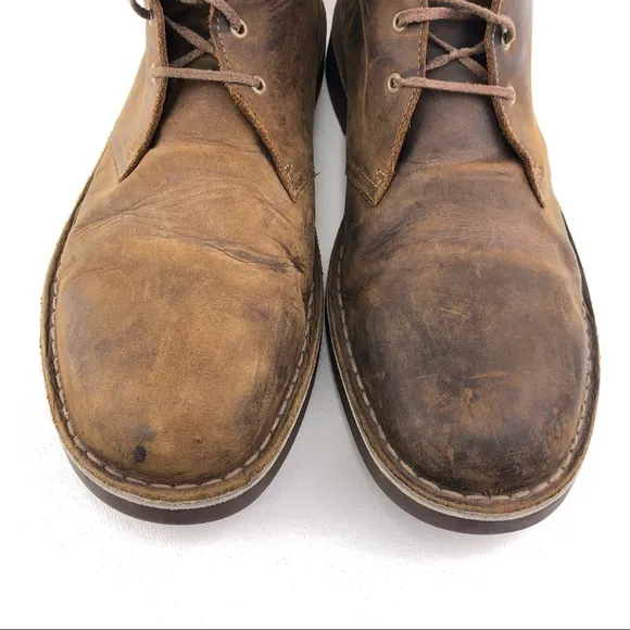Clarks Bushacre Brown Leather Chukka Boots 13M