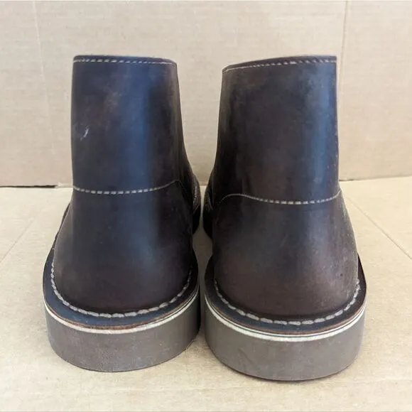 Clarks Bushacre Brown Leather Desert Chukka Boots Mens Size 11 Wide