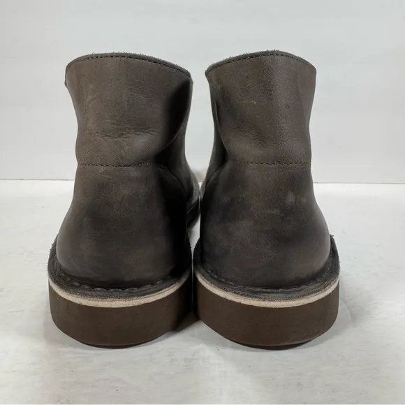 Clarks Bushacre Gray Leather Lace Up Desert Chukka Boots Men Size 11.5M