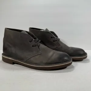 Clarks Bushacre Gray Leather Lace Up Desert Chukka Boots Men Size 11.5M