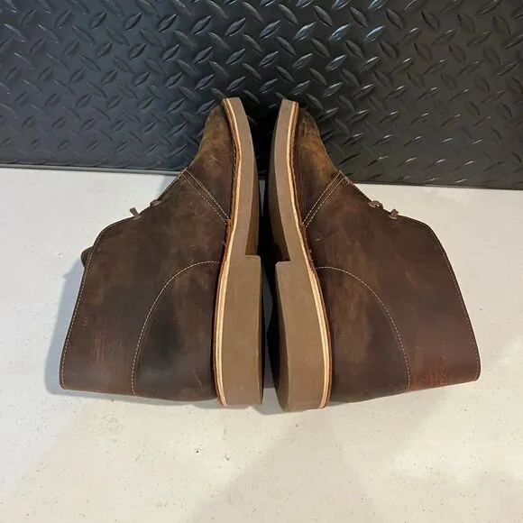 Clarks Bushacre‎ II Desert Chukka Boots Beeswax Leather Brown Mens Size 12