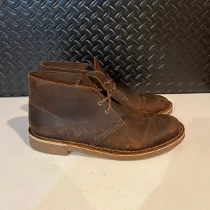 Clarks Bushacre‎ II Desert Chukka Boots Beeswax Leather Brown Mens Size 12