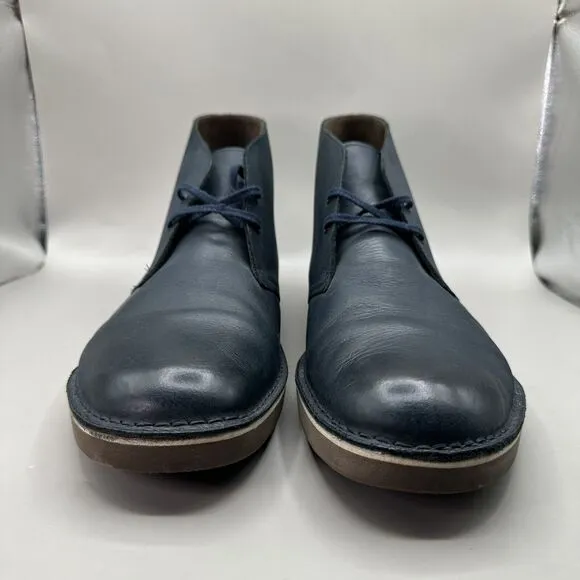 Clarks BUSHARCE 2 26082286 Navy Blue Leather Chukka Desert Boots Men's 13 M