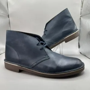 Clarks BUSHARCE 2 26082286 Navy Blue Leather Chukka Desert Boots Men's 13 M