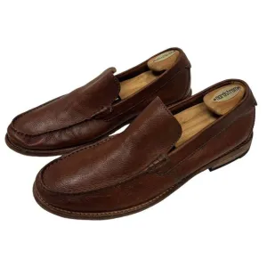 Clarks Cognac Brown Leather Slip On Loafers Size 11 Comfort Pebble Leather