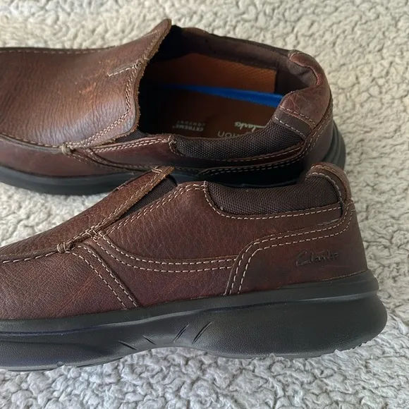 Clarks Collection Men's 9.5 Bradley Free Slip On Comfort Loafers Brown Leather