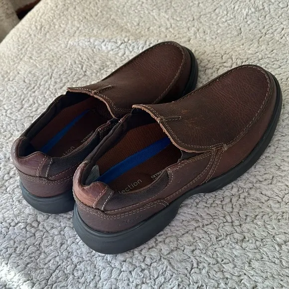 Clarks Collection Men's 9.5 Bradley Free Slip On Comfort Loafers Brown Leather