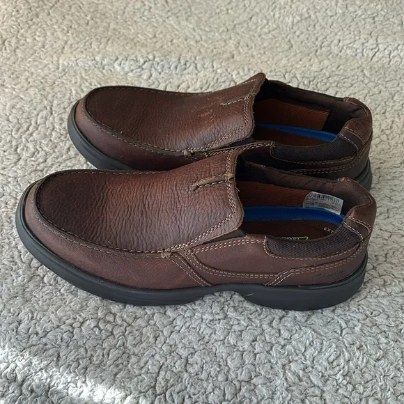Clarks Collection Men's 9.5 Bradley Free Slip On Comfort Loafers Brown Leather