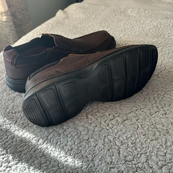 Clarks Collection Men's 9.5 Bradley Free Slip On Comfort Loafers Brown Leather