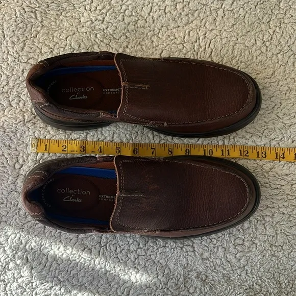 Clarks Collection Men's 9.5 Bradley Free Slip On Comfort Loafers Brown Leather