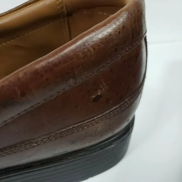 Clarks Collection Slip On Leather Loafers Comfort Shoes Mens Size 12W Speckled