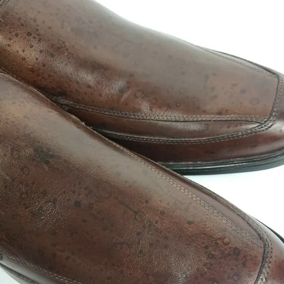 Clarks Collection Slip On Leather Loafers Comfort Shoes Mens Size 12W Speckled