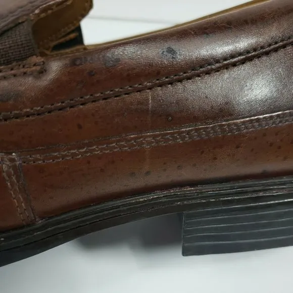 Clarks Collection Slip On Leather Loafers Comfort Shoes Mens Size 12W Speckled