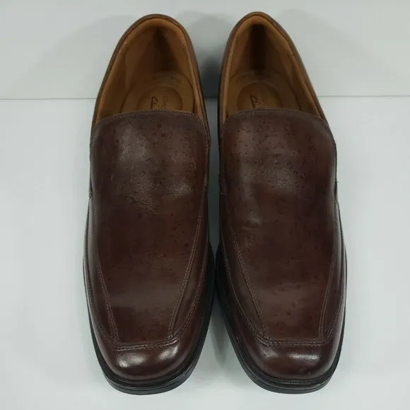 Clarks Collection Slip On Leather Loafers Comfort Shoes Mens Size 12W Speckled