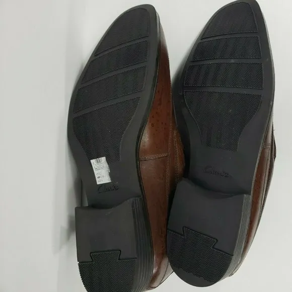 Clarks Collection Slip On Leather Loafers Comfort Shoes Mens Size 12W Speckled
