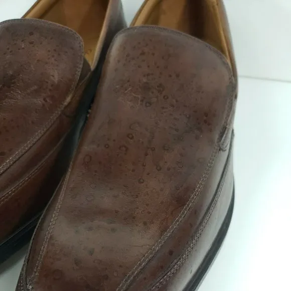 Clarks Collection Slip On Leather Loafers Comfort Shoes Mens Size 12W Speckled