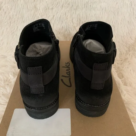Clarks Demi Tone Black Suede Ankle Boots