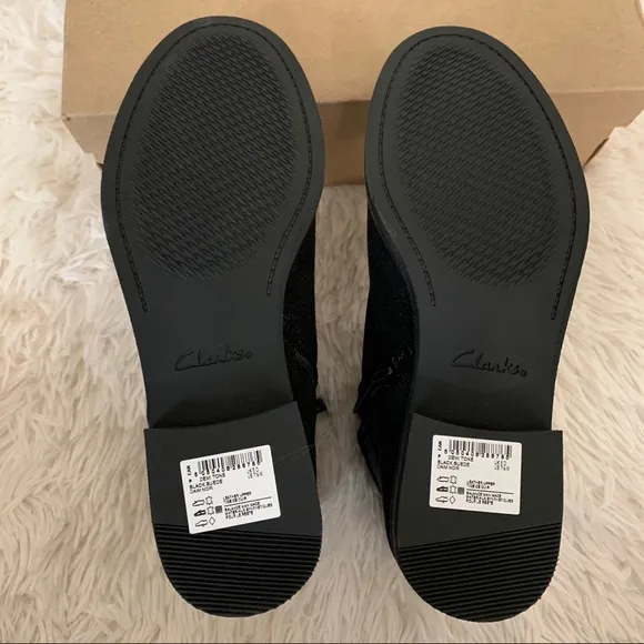 Clarks Demi Tone Black Suede Ankle Boots