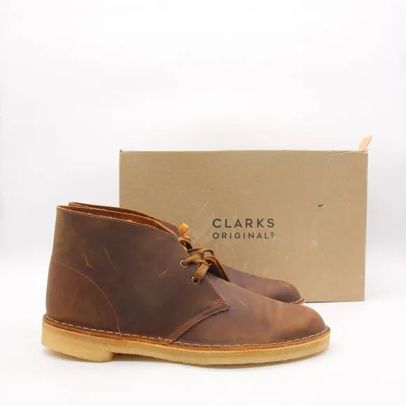 Clarks Desert Boot Men's Size 11 M Chukka Boots Brown Beeswax Leather Crepe Sole