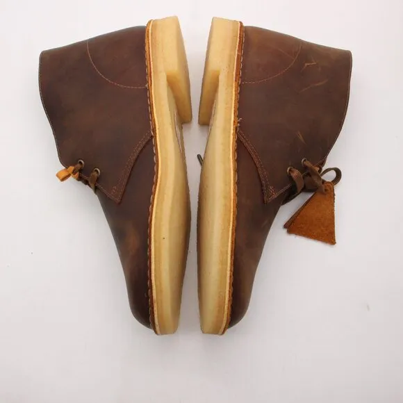 Clarks Desert Boot Men's Size 11 M Chukka Boots Brown Beeswax Leather Crepe Sole