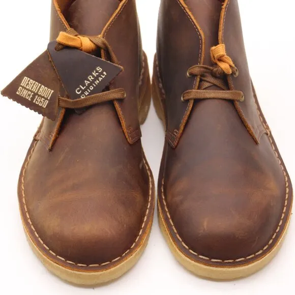 Clarks Desert Boot Men's Size 11 M Chukka Boots Brown Beeswax Leather Crepe Sole