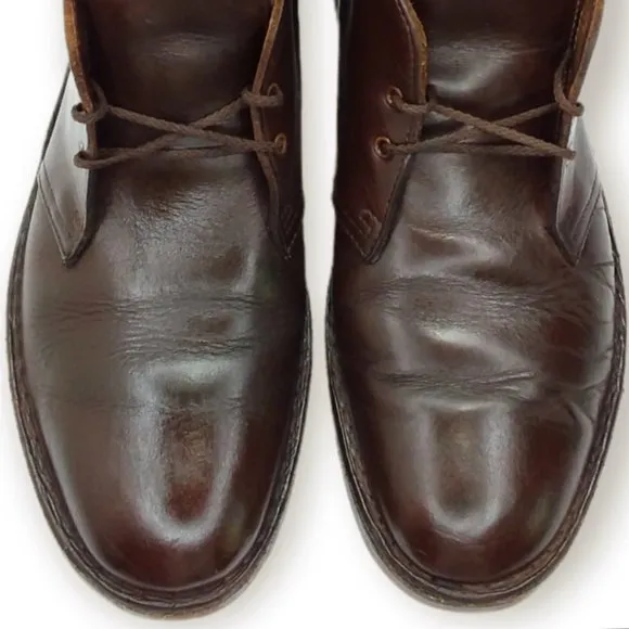 Clarks Desert Chukka Boots Size 10.5M Brown Leather Lace Up Classic