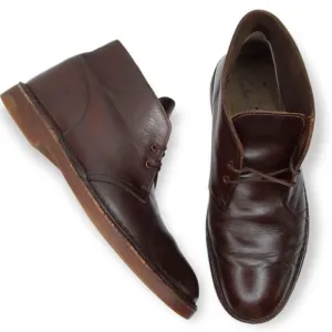 Clarks Desert Chukka Boots Size 10.5M Brown Leather Lace Up Classic