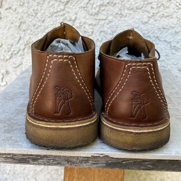 Clarks desert trek leather brown beeswax chukka boots hi top shoes men’s 10.5