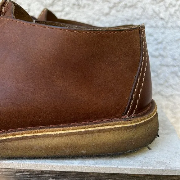 Clarks desert trek leather brown beeswax chukka boots hi top shoes men’s 10.5