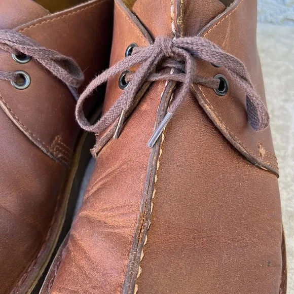 Clarks desert trek leather brown beeswax chukka boots hi top shoes men’s 10.5