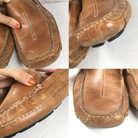 Clarks England Mansell Men's Leather Slip-On Loafers Brown Size 11