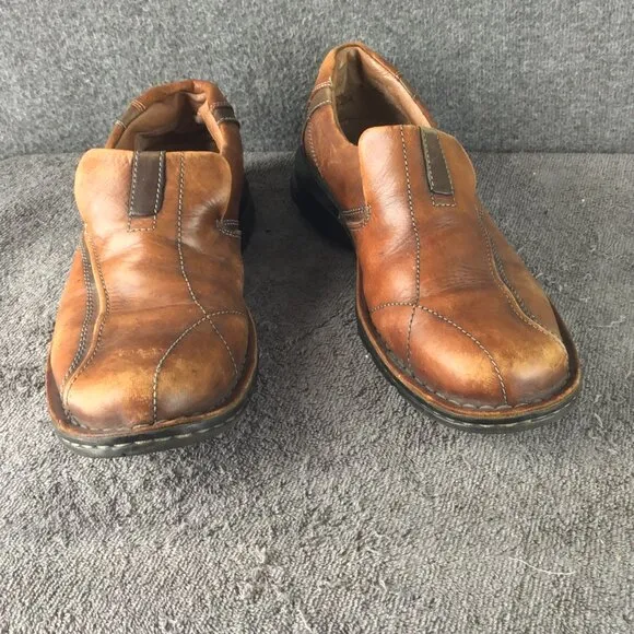 Clarks Escalade Mens 10M Brown Leather Slip On Loafers