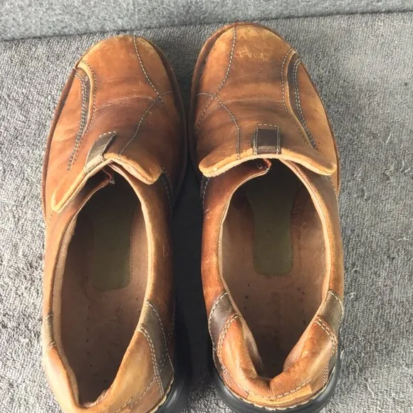 Clarks Escalade Mens 10M Brown Leather Slip On Loafers