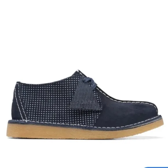 Clarks Kids Desert Trek Navy Boots  | 3