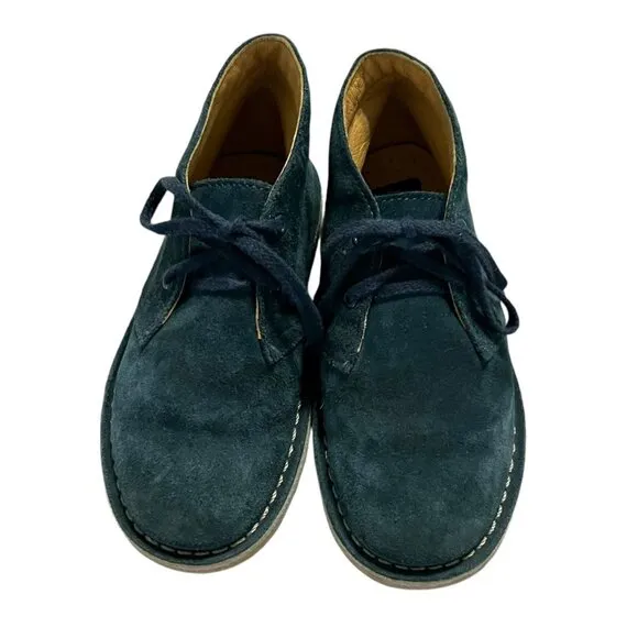 Clarks Kids Sz 10.5 Blue Suede Desert Boots