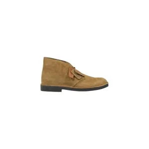 Clarks Lace-Up Leather Boots with Rubber Sole Men Beige
