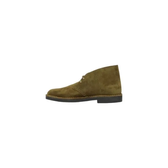 Clarks Leather Boots with Rubber Sole Men Green