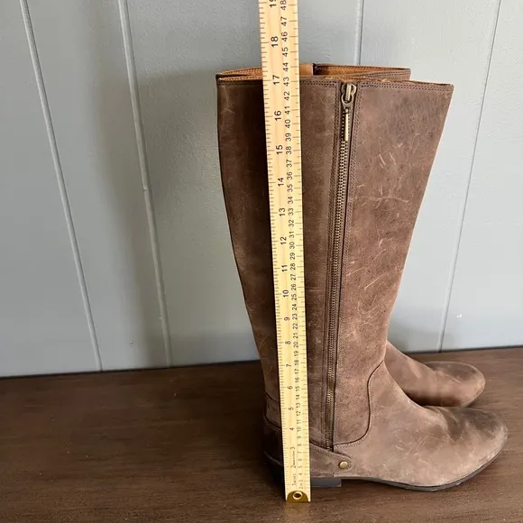 Clarks Leather Riding Boots Full Zip Brown Knee High Boots W 10M 2010s preppy