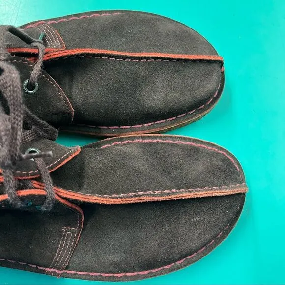 Clarks Men Maroon Burgundy Suede Leather Desert Trek Chukka Boots 8.5